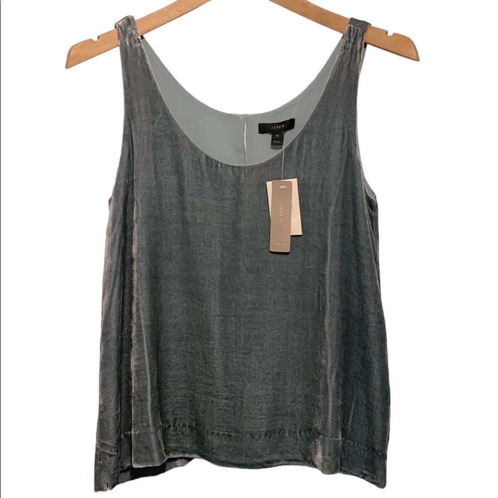 J.Crew Velvet Tank Ice Blue NWT